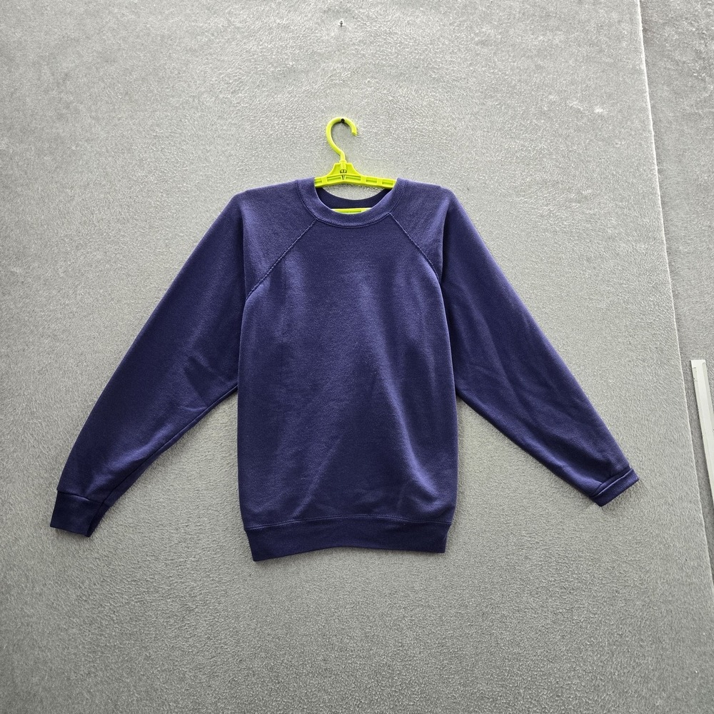 VINTAGE Tultex Men Sweatshirt LARGE Blue Fleece Maximum Sweats 90s USA